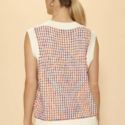 Multicolor knit vest