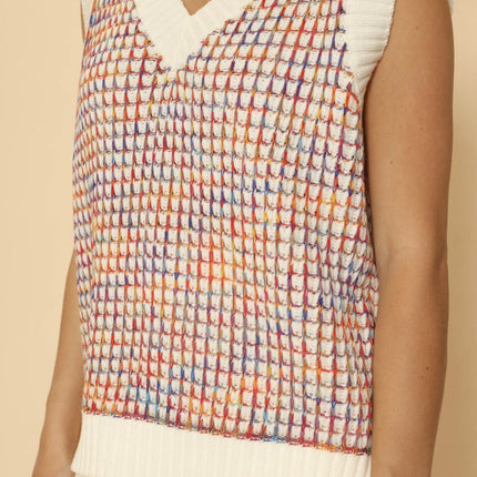 Multicolor knit vest