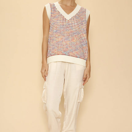 Multicolor knit vest