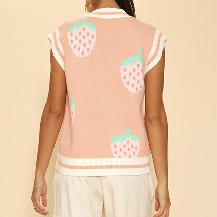 Strawberry knit vest