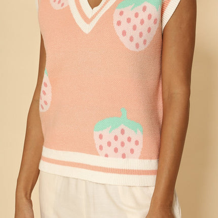 Strawberry knit vest