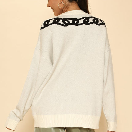 Lock and key chain cardigan