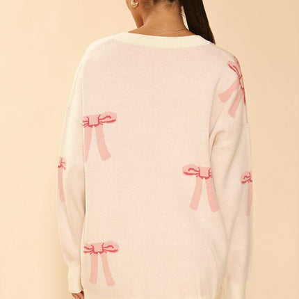 All over bow knit cardigan