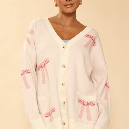 All over bow knit cardigan