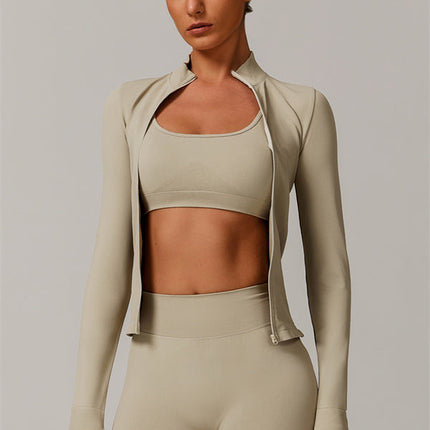 The Nova Luxe Jacket Sports Bra Shorts 3-Piece Set