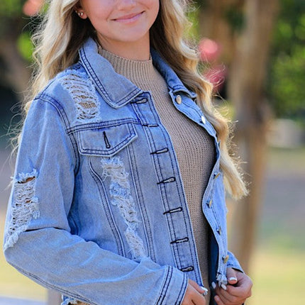 Cropped denim jacket