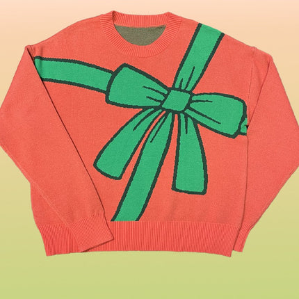 Bow wrap Christmas sweater
