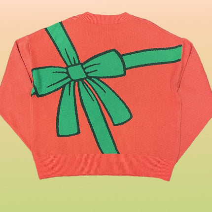Bow wrap Christmas sweater
