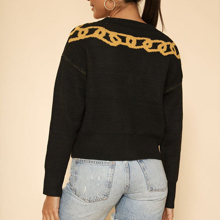Lock and key chain cropped cardigan