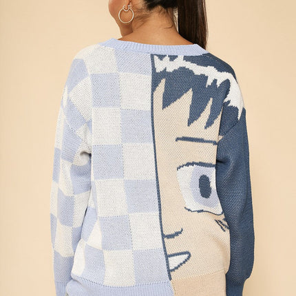 Anime checkered cardigan