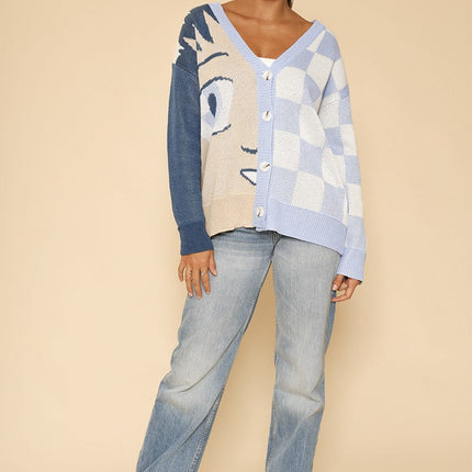 Anime checkered cardigan