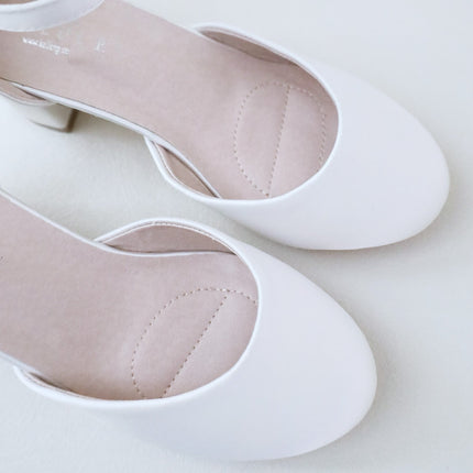 Girls Satin Block Heel
