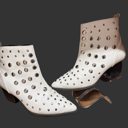 Blanco Studded Booties