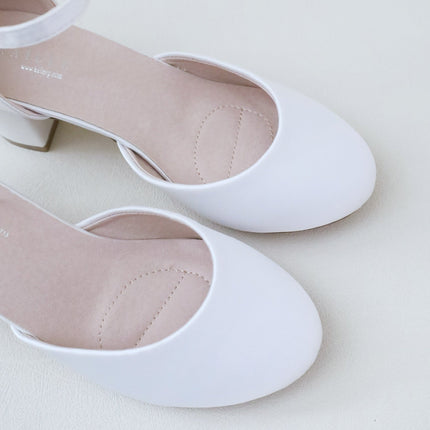 Girls Satin Block Heel
