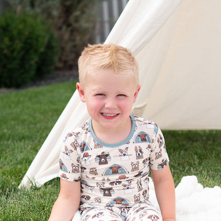 Camp Paws (Short PJ Set) - Blue