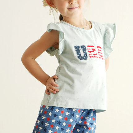 Patriotic USA french knot girl set