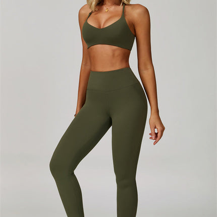 The Bold Cross Back Sports Bra Leggings 2-Piece Set