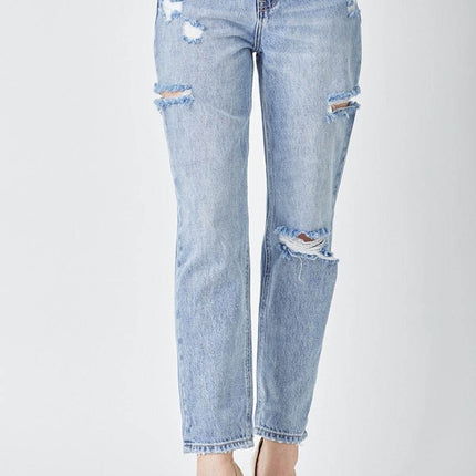 RISEN Distressed Slim Cropped Women Jeans