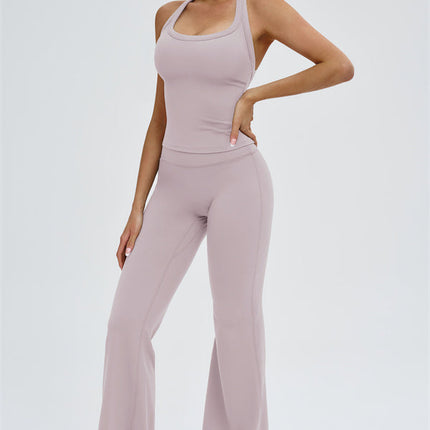 The Slate Y-Back Top Flared Leggings 2-Piece Set