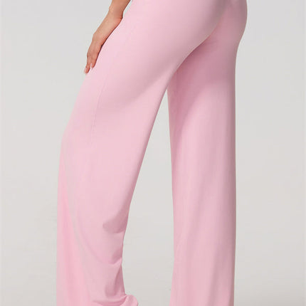 The Nestle Long Sleeve Crop Top Straight Leg Pants 2-Piece Set