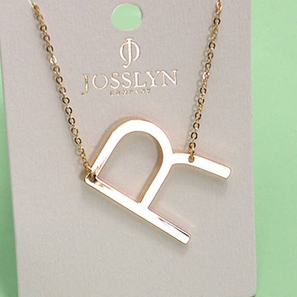 PERSONALIZED LARGE SIDEWAY INITIAL NECKLACE | 80N440