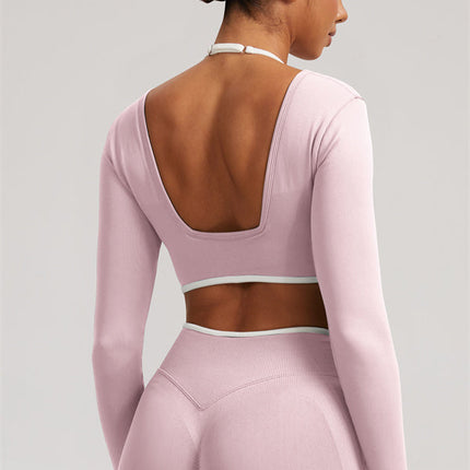 The Elevate Long Sleeve Crop top Shorts 2-Piece Set