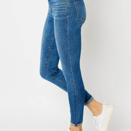 Judy Blue Full Size Cuffed Hem Low Waist Skinny Women Jeans