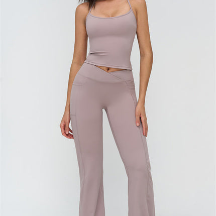 The BoldFit Crop Top Flared Leggings 2-Piece Set