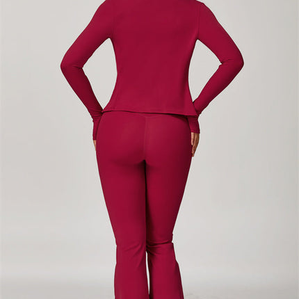 The Refresh Jacket Sports Bra Flared Leggings 3-Piece Set