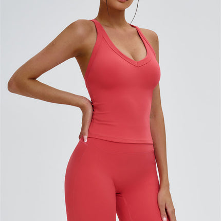 The Slate Cross Back Top Flared Leggings 2-Piece Set