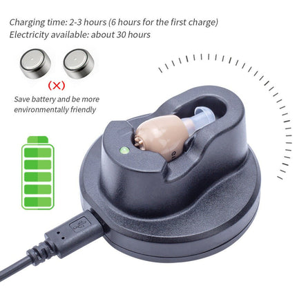 1pcs Sound Amplifier Hearing Aid with Headphone Charger