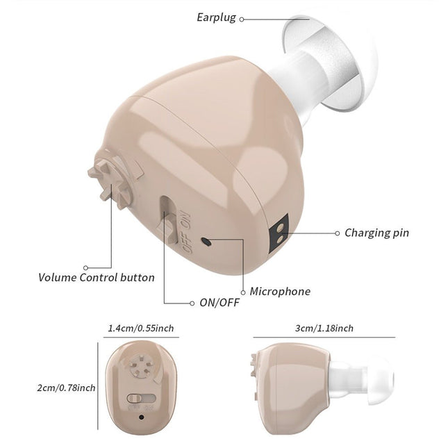 1pcs Sound Amplifier Hearing Aid with Headphone Charger