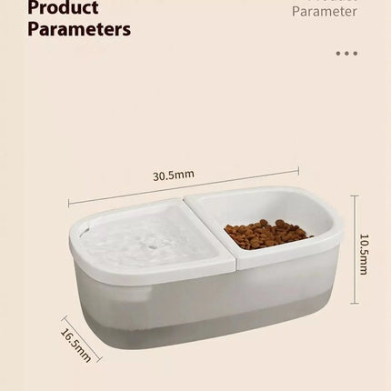 2-in-1 Automatic Water Dispenser & Food Pet Bowl