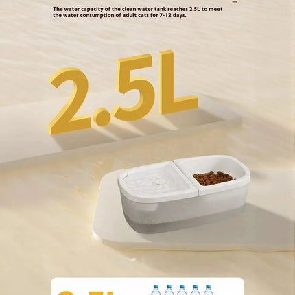 2-in-1 Automatic Water Dispenser & Food Pet Bowl