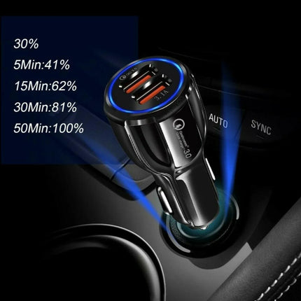 2 Pack 2 Port USB Fast Car Charger Adapter For Devices Black