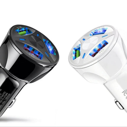 2 Pack 3 Port USB Fast LED Car Charger For Devices