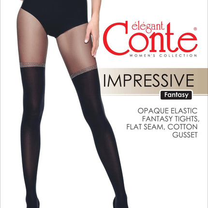 Conte Impressive 50 Den - Fantasy Opaque Women's Tights with Imitation Golfs (19С-238СП)