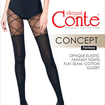 Conte Concept 50 Den - Fantasy Opaque Women's Tights with a golfs imitate & geometric pattern (21С-3СП)