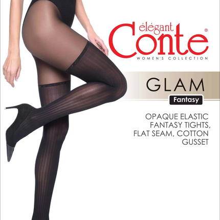 Conte Glam 40 Den - Fantasy Women's Tights with Stockings Imitation (19С-240СП)