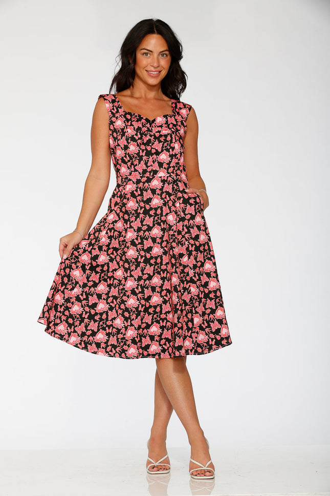 20125 Heart Angel Swing Dress in Black