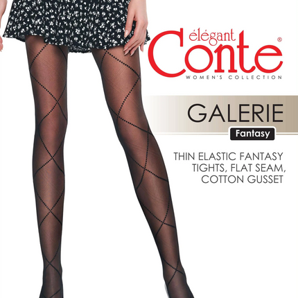 Conte Galerie 20 Den - Fantasy Women's Tights with a rhombus pattern (20С-89СП)