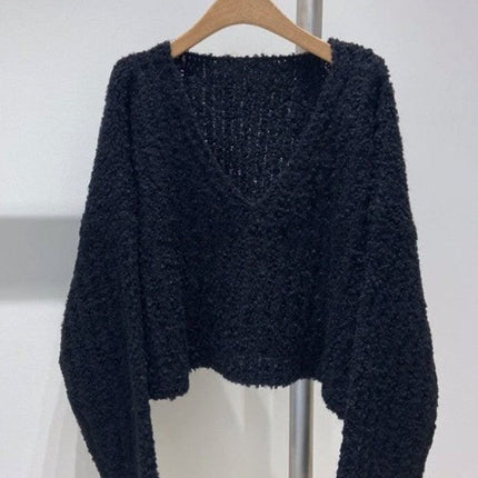 V neck crop sweater