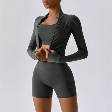 The Eloise Jacket Sports Bra Shorts 3-Piece Set
