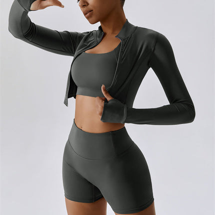 The Eloise Jacket Sports Bra Shorts 3-Piece Set