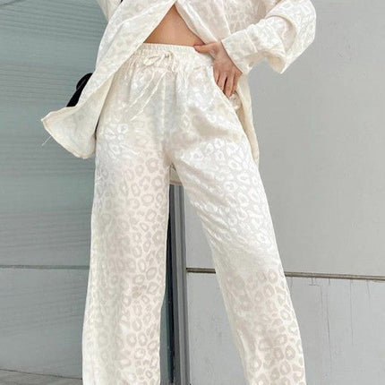 Leopard print 2 piece pants set