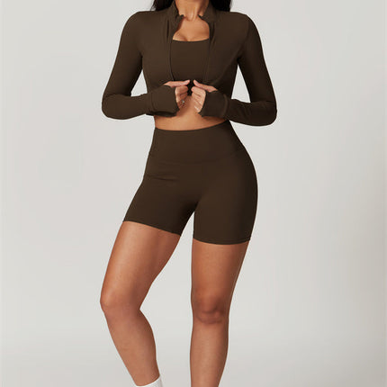 The Eloise Jacket Sports Bra Shorts 3-Piece Set