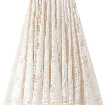 Lace chiffon midi skirt