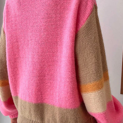 Color block knit sweater