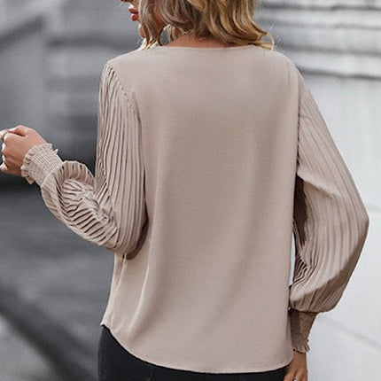 Long sleeve v neck blouse