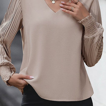 Long sleeve v neck blouse